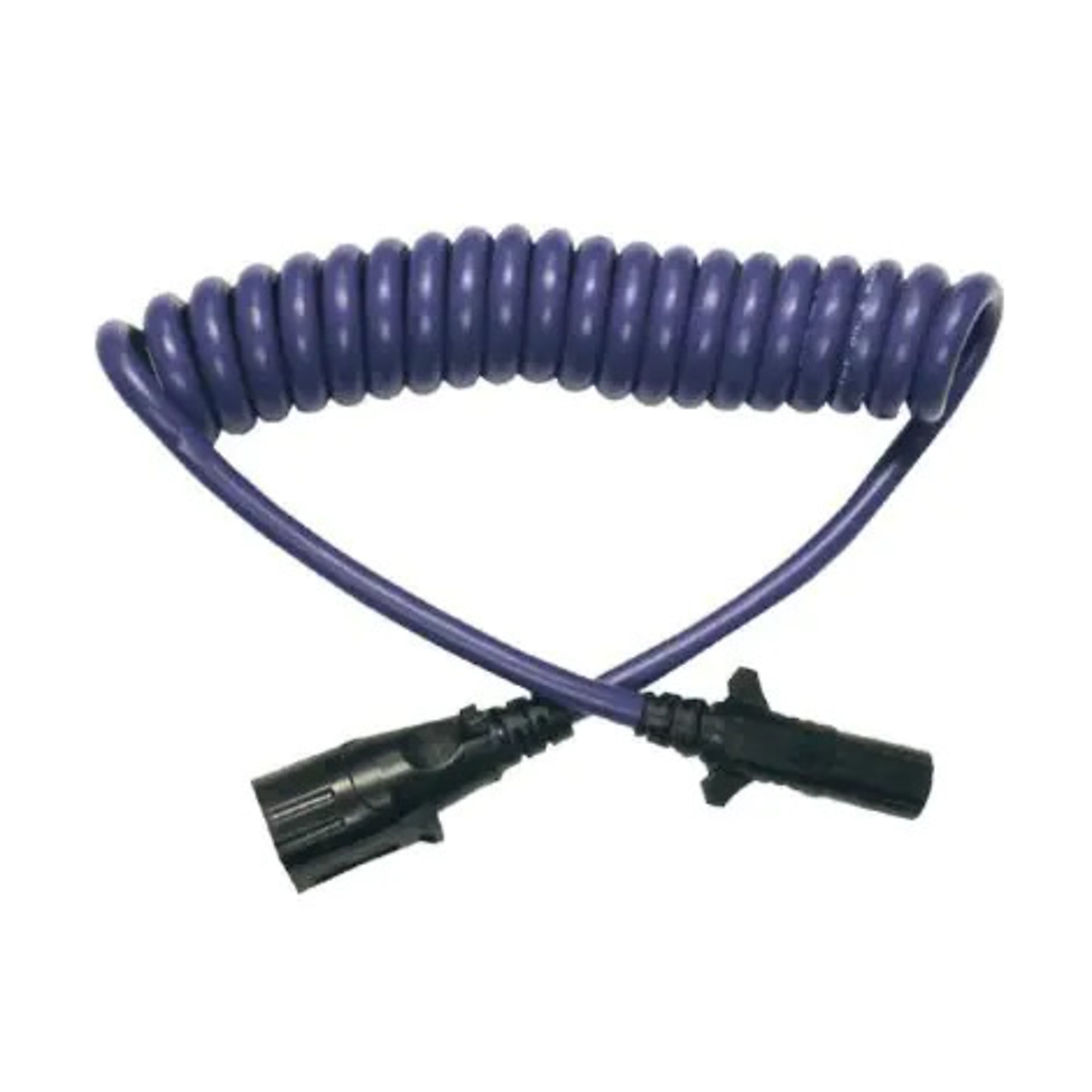 Blue Ox 7-Way to 4-Way Coiled Electrical Cable with Car 4-Way Socket — Spade Style, Model# BX88254